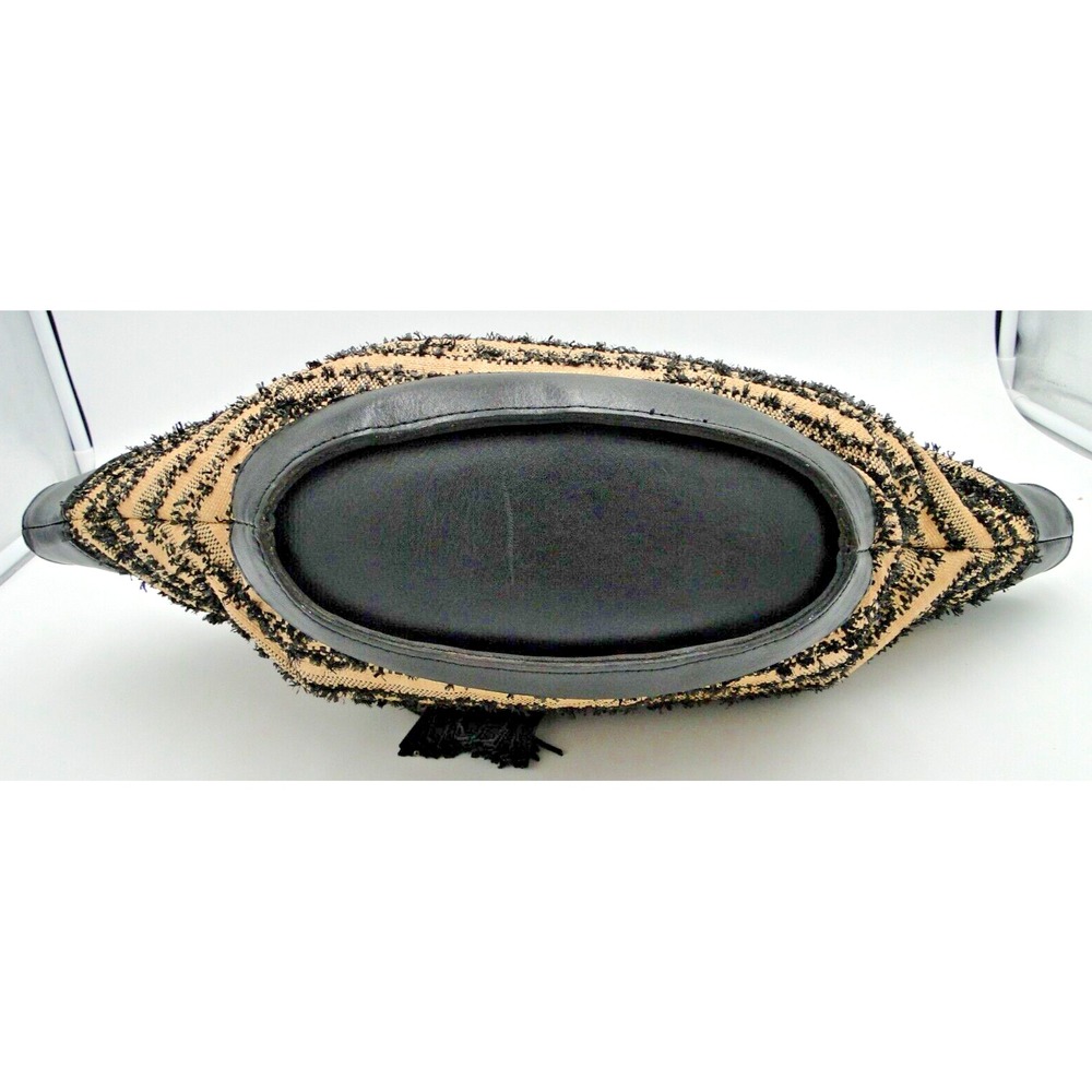 Patricia Nash Mandia Ebbe Woven Straw Leather Trim Large Satchel Lucite Ring Bag - Picture 6 of 8